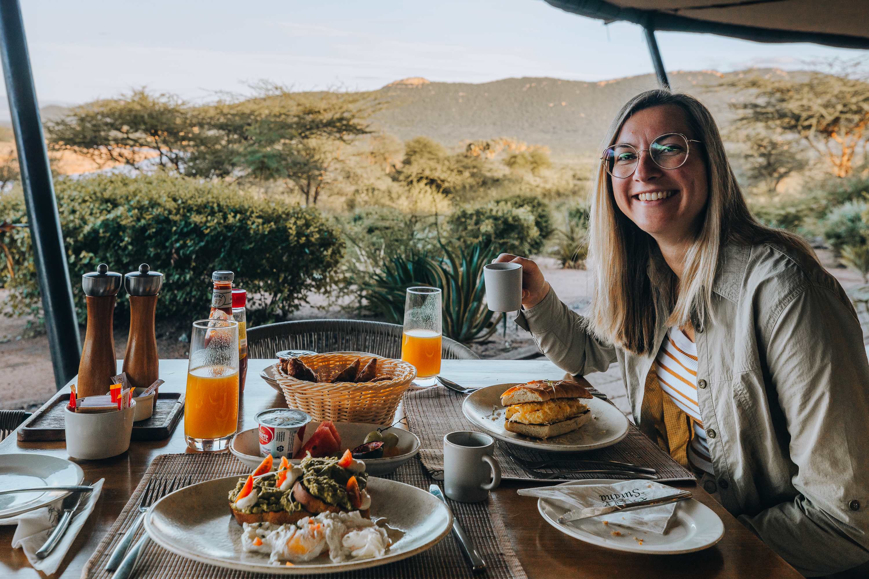 Luxury safari tent terrace dinner in Kenya&rsquo;s wilderness. Photo: Kim Paffen