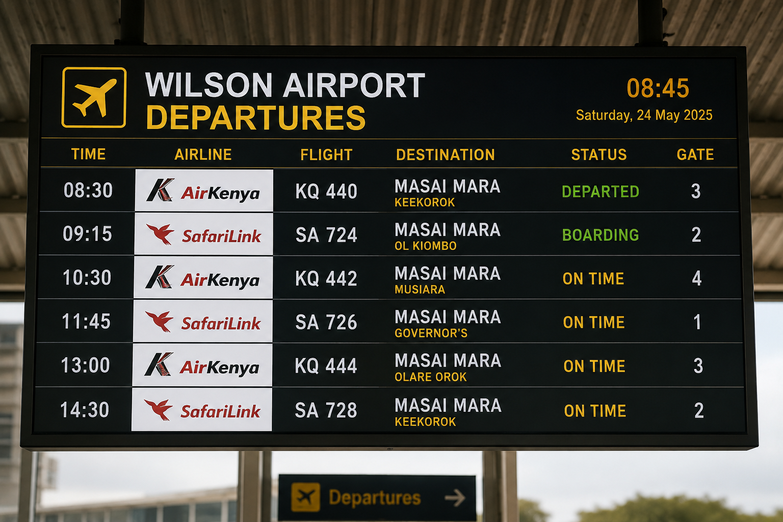 Book fly-in safari from Wilson Airport Nairobi to Masai Mara
